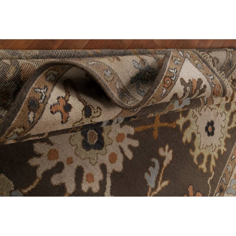 Brown Oushak Oriental Area Rug Handmade Wool Carpet - 8'9"x 11'9"