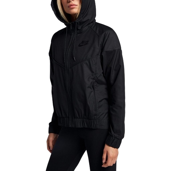 nike women's black jacket with hood