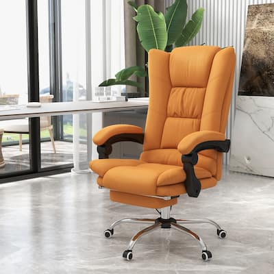 Vinsetto PU Leather Massage Office Chair with 4 Vibration Points, Heated Reclining Computer Chair with Adjustable Height