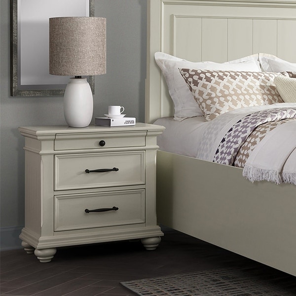 Shop Copper Grove Derbyhaven Off-white 3-drawer Nightstand with USB ...