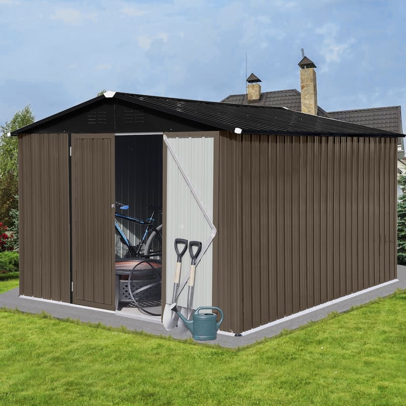 GDFStudio - Olivia Hayes Spacious and Durable Metal Garden Shed for Secure Outdoor Storage
