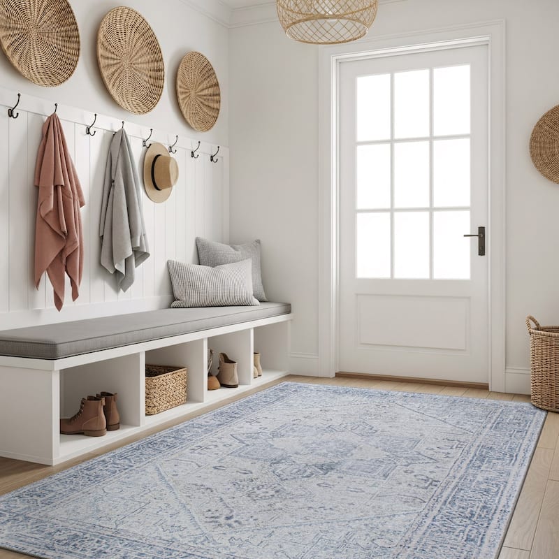 World Rug Gallery Medallion Boho Washable Area Rug