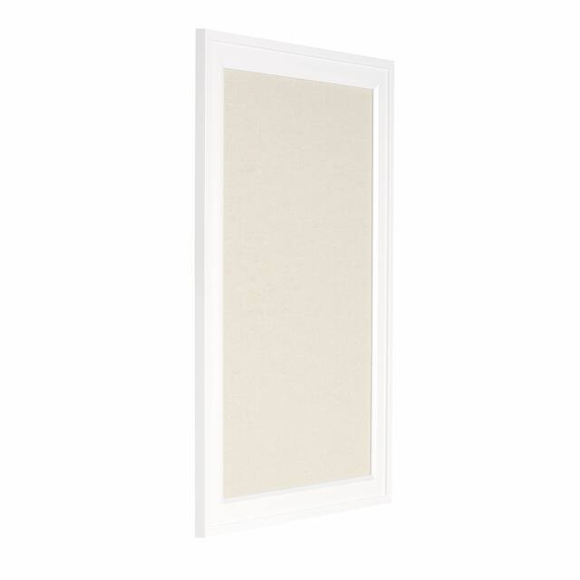 Bosc Linen Fabric Framed Pinboard - 18.5x27.5 - White