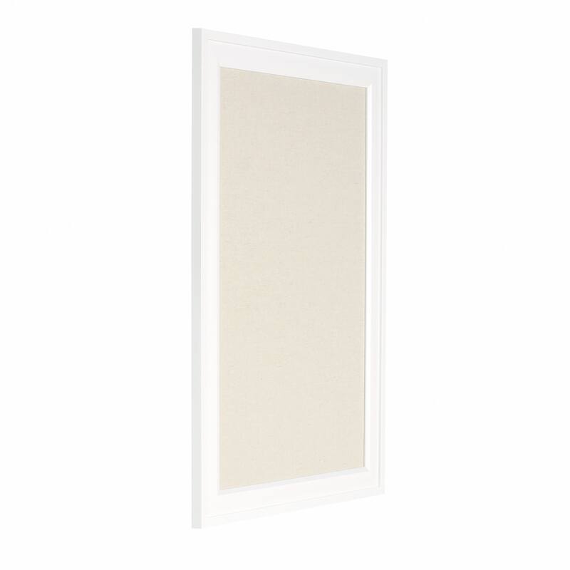 Bosc Linen Fabric Framed Pinboard - 18.5x27.5 - White