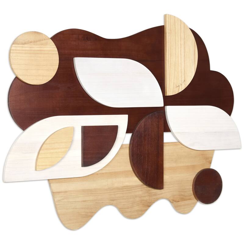 "Sands Serenade" Hand Made & Hand Finished Dimensional Solid Paulownia Wood Abstracts Wall Art