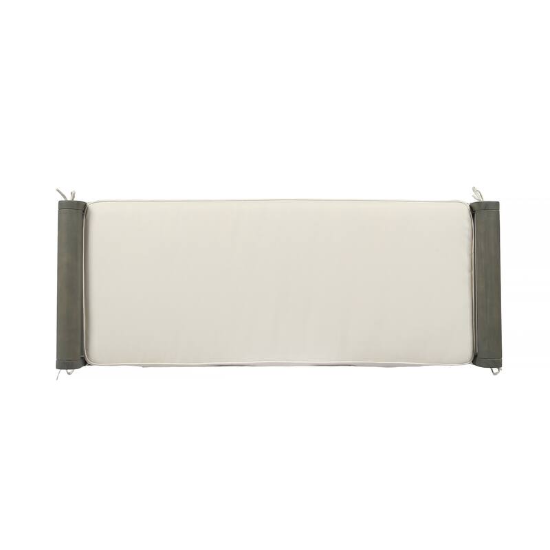 Nelson Rustic Acacia Wood Bench with Cushion by Christopher Knight Home