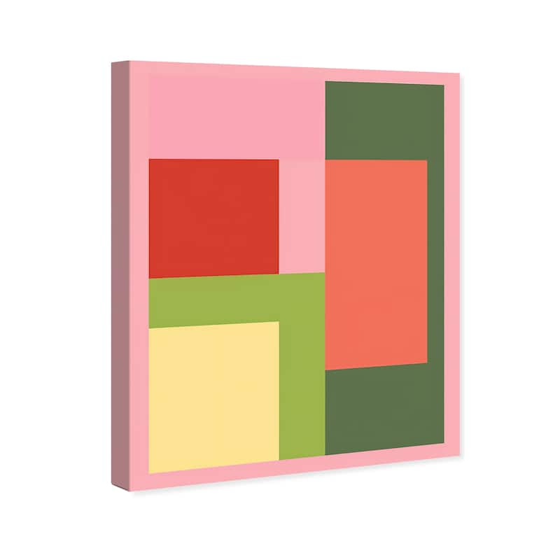 Wynwood Studio Canvas Abstract Art Deco Blocks Pink and Modern & Contemporary Wall Art Canvas Print