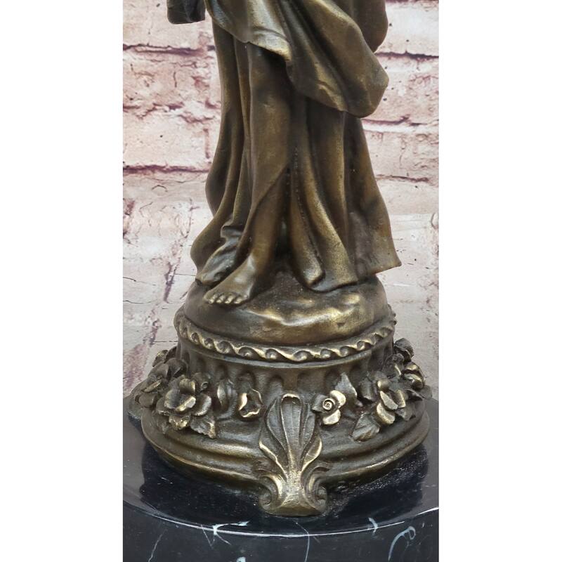 Roman Woman In Flowing Robes - Bronze Metal Sculpture Statue Original Art By Milo