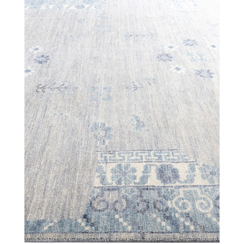 Modern One-of-a-Kind Handmade Area Rug - Gray, 8' 1" x 9' 8" - 8' 1" x 9' 8"