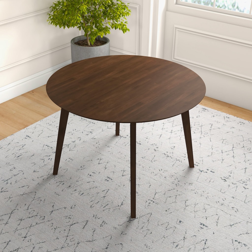 GDFStudio - Paloma Mid-Century Modern Round Solid Wood Dining Table for Kitchen, Dining Room, Dinette, Breakfast