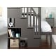 preview thumbnail 4 of 8, AFI Westbrook Twin over Full Size Staircase Bunk Bed with Bed Drawers & Charging Station in Grey