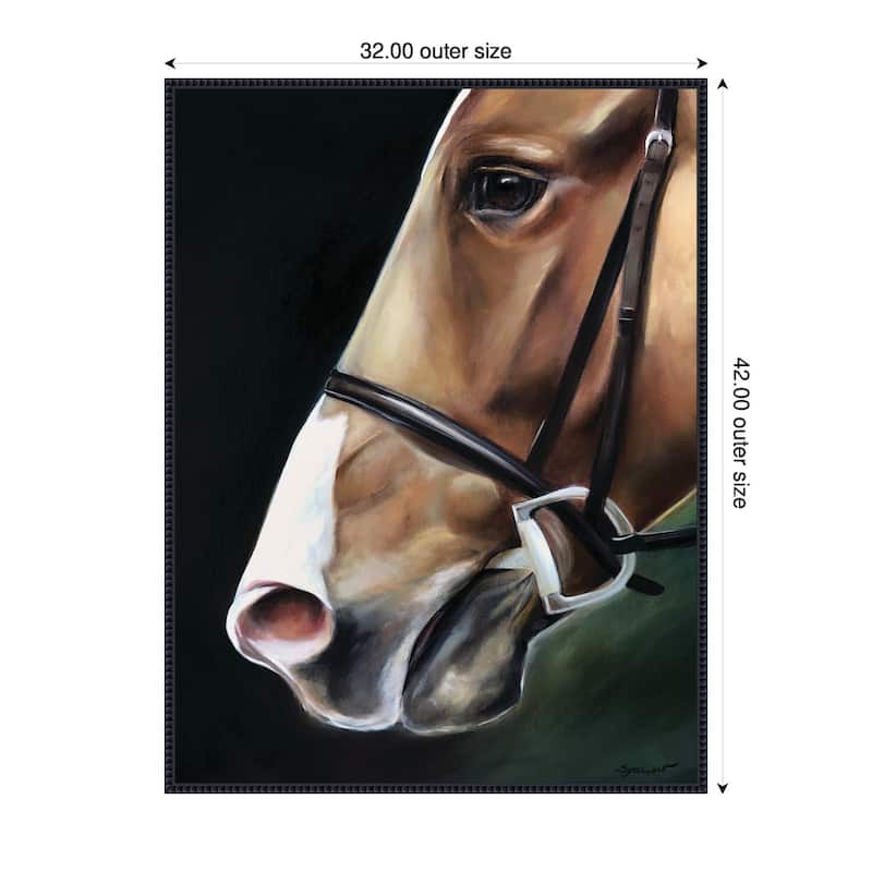 Kate and Laurel Chestnut Horse by Mary Sparrow Framed Canvas Wall Art Print