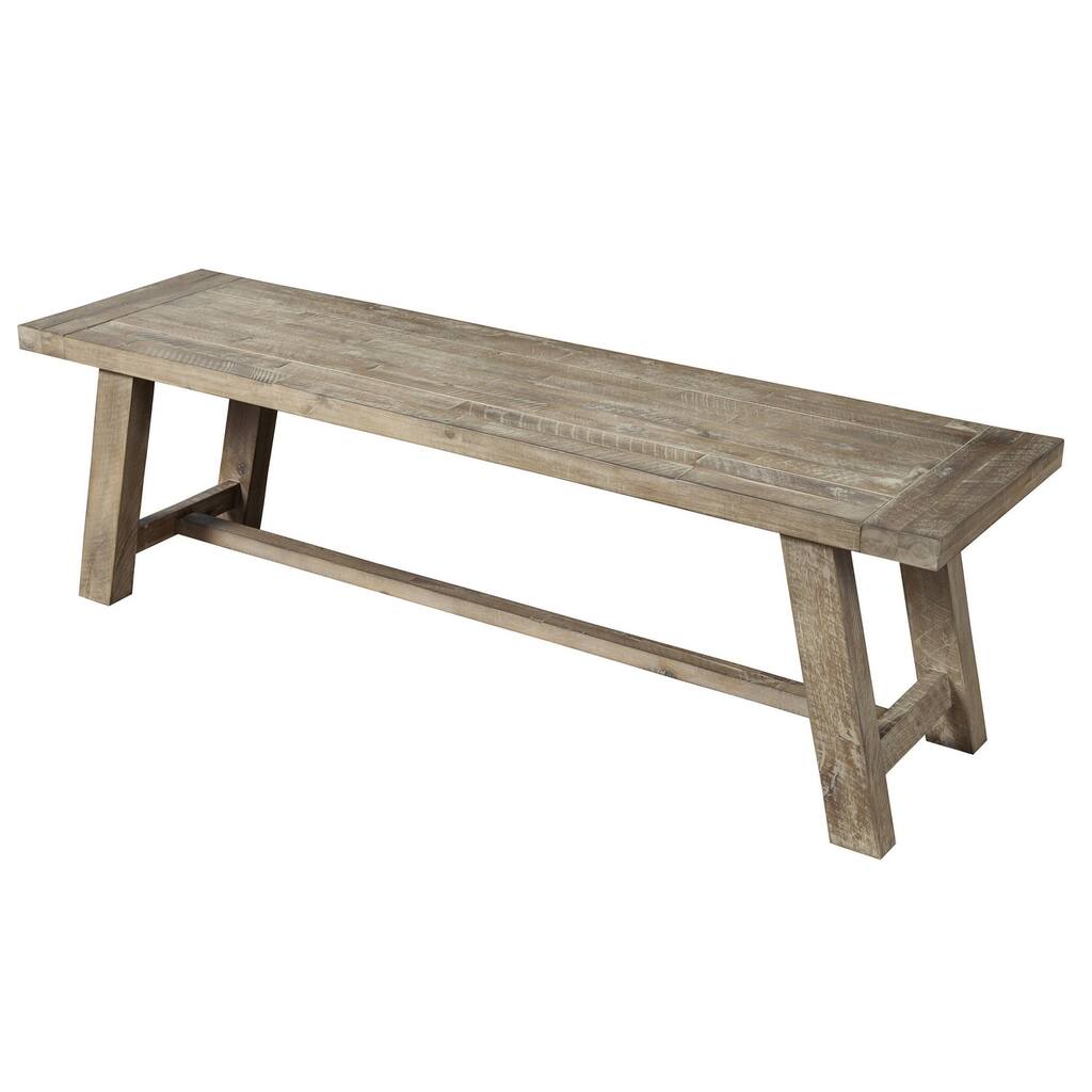 HomeRoots 60" Natural And Brown Distressed Solid Wood Dining bench - 60