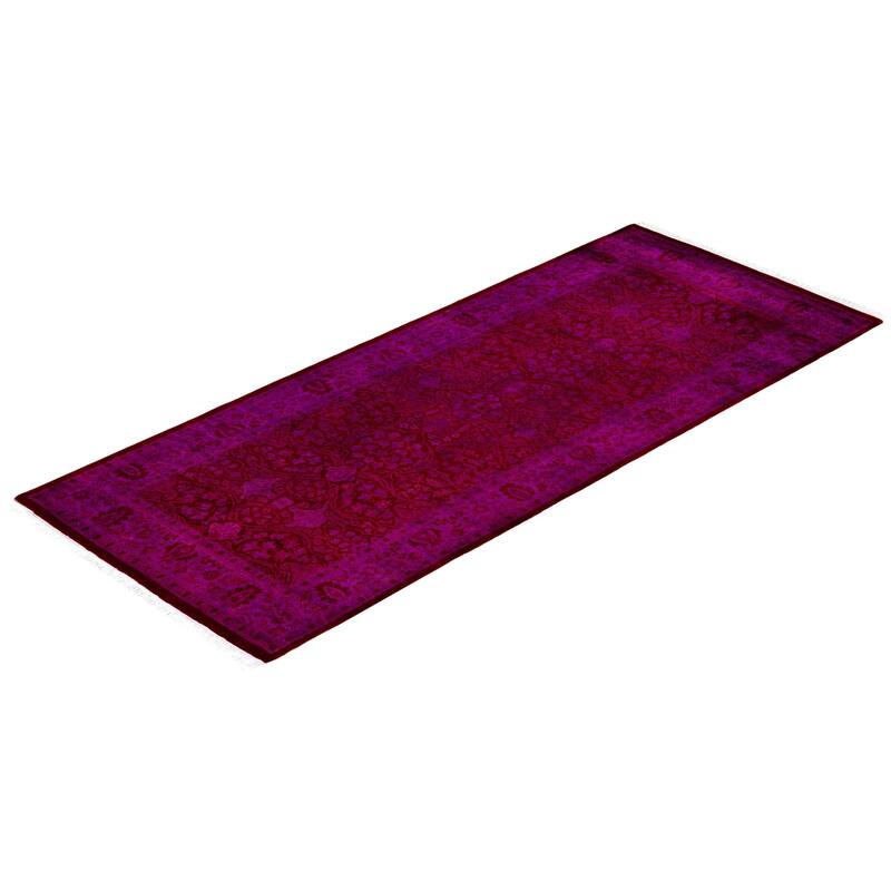 Overdyed One-of-a-Kind Hand-Knotted Area Rug - Red - 3' 0" x 7' 4"