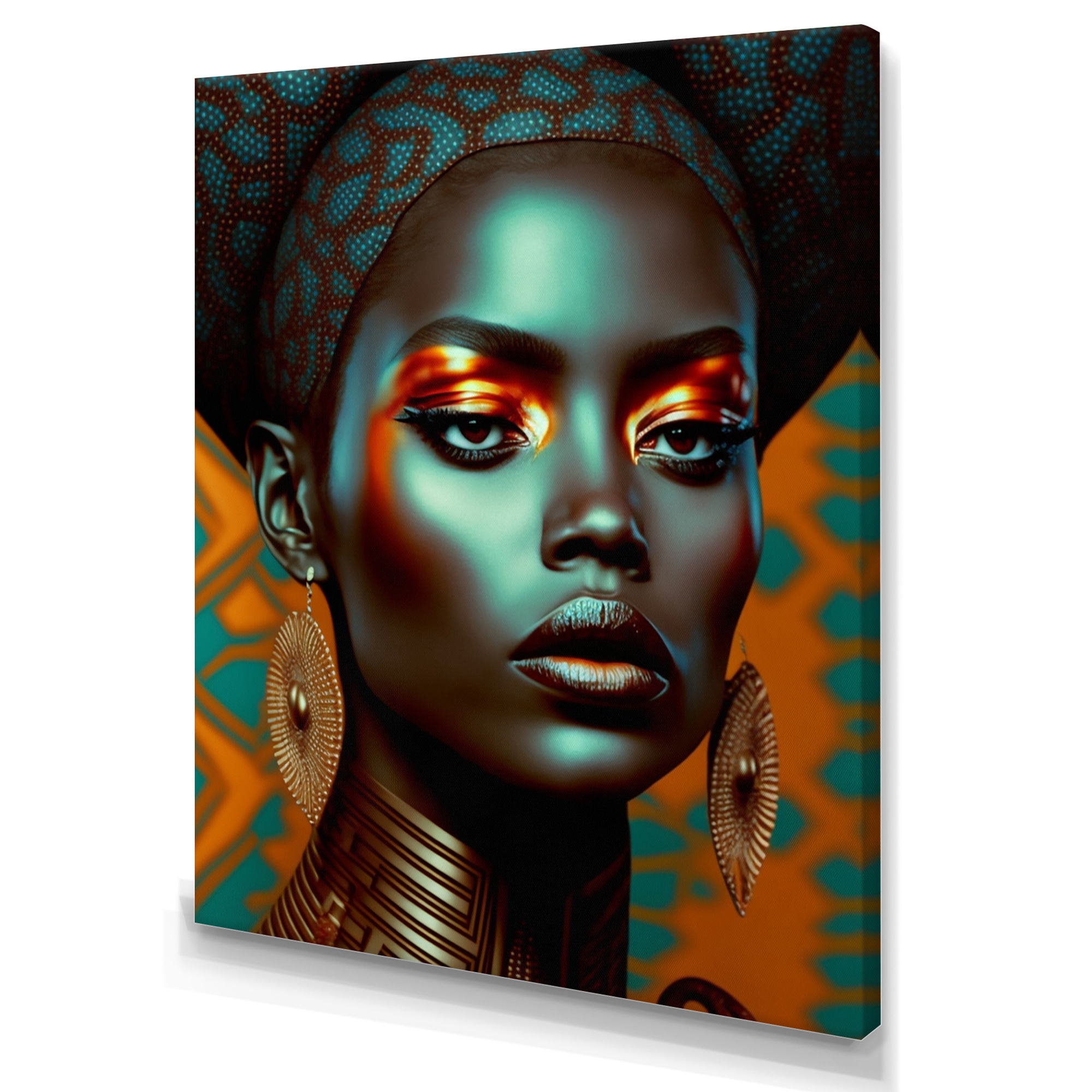 Designart Avant Garde Elegant African Woman I African American Woman Canvas Wall Art Bed 1234