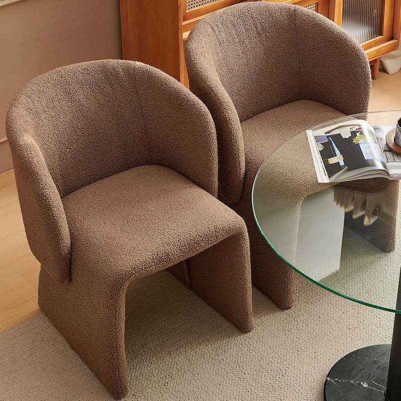 Howtai Barrel Dining Sofa Chairs Upholstered-Fully Wrapped