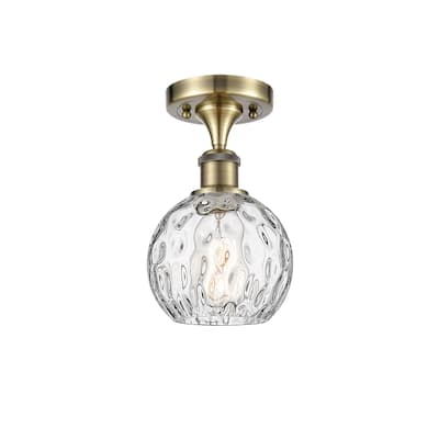 Innovations Lighting Athens Water Glass - 1 Light 6" Semi-Flush Mount