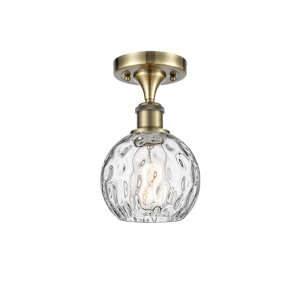 Innovations Lighting Athens Water Glass - 1 Light 6" Semi-Flush Mount