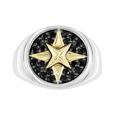 EFFY Men's 925 Sterling Silver Black Spinel Ring