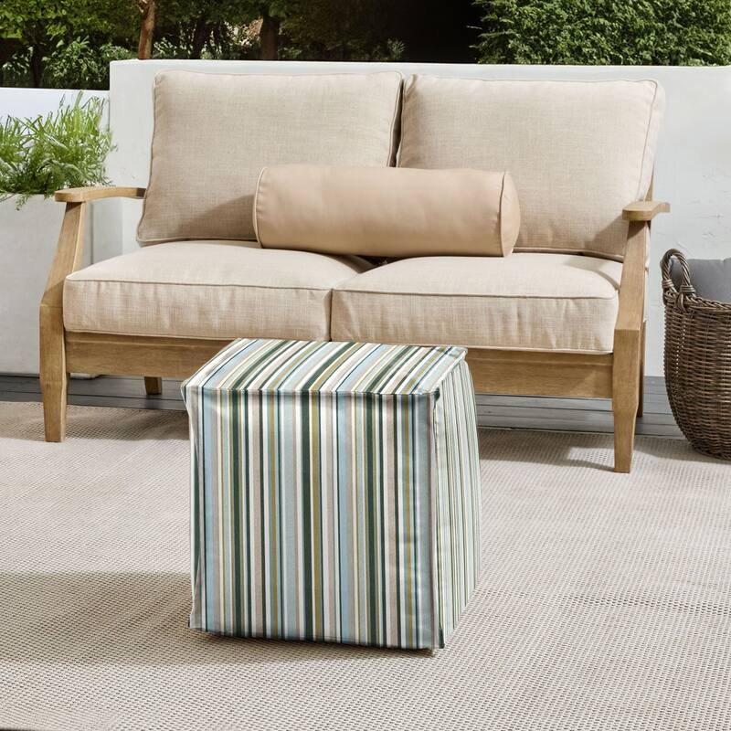 Sorra Home Sunbrella Outdoor Top Stitch Bean Pouf