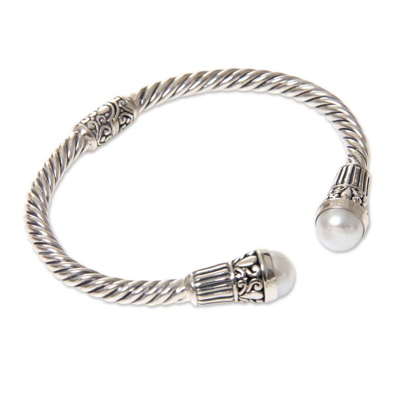 Sterling Silver Moonlit Promenade Cultured Pearl Bracelet