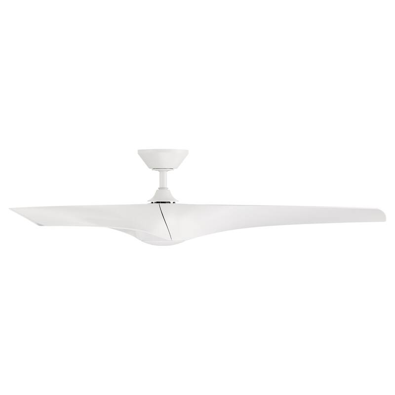 Zephyr Indoor and Outdoor 3-Blade Smart Ceiling Fan 62in with 3000K LED Light Kit and Remote Control with Wall Cradle