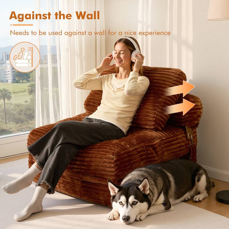 HOOOWOOO Modern Upholstery Fabric Folding Sofa Couch