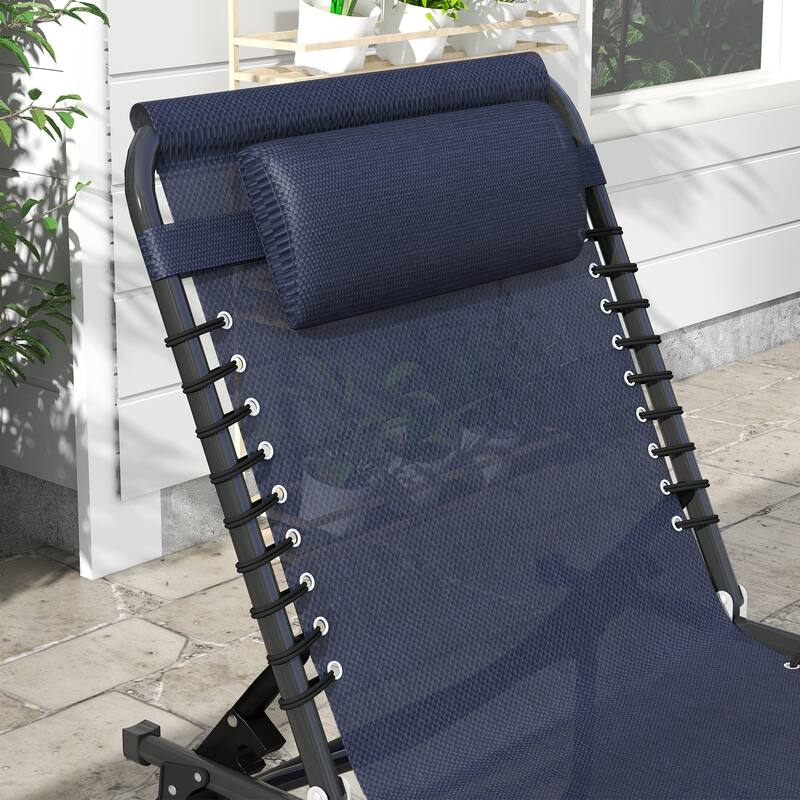 Sunbed Folding Recliner Set of 2 with Headrests