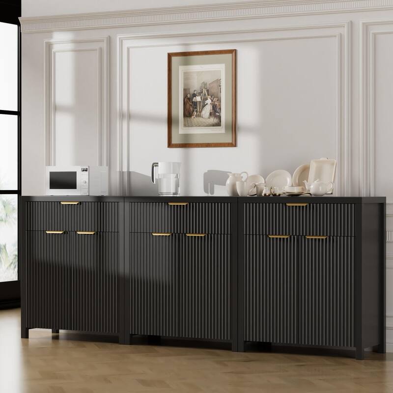 28"Sideboard Kitchen Buffet Cabinet with Drawer and Adjustable Shelf