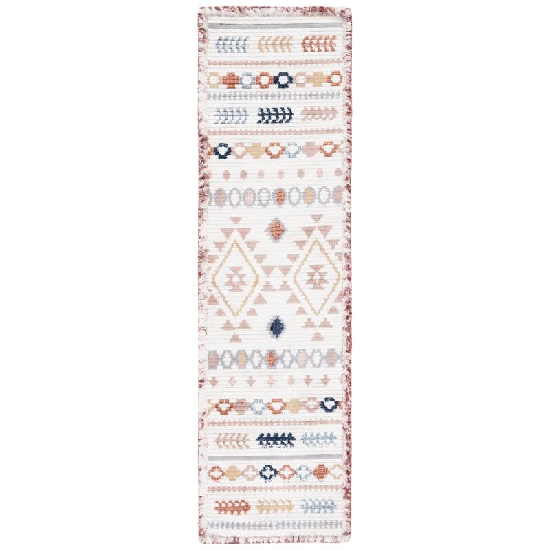 SAFAVIEH Handmade Marrakech Karey Traditional Rug - 2'2" x 8' Runner - Ivory/Multi
