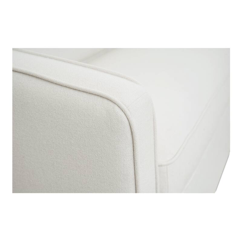 NADAAL STUDIOS Cyris Sofa, Minimalist Bench Form with Layered Cushions and Performance Upholstery, Ivory