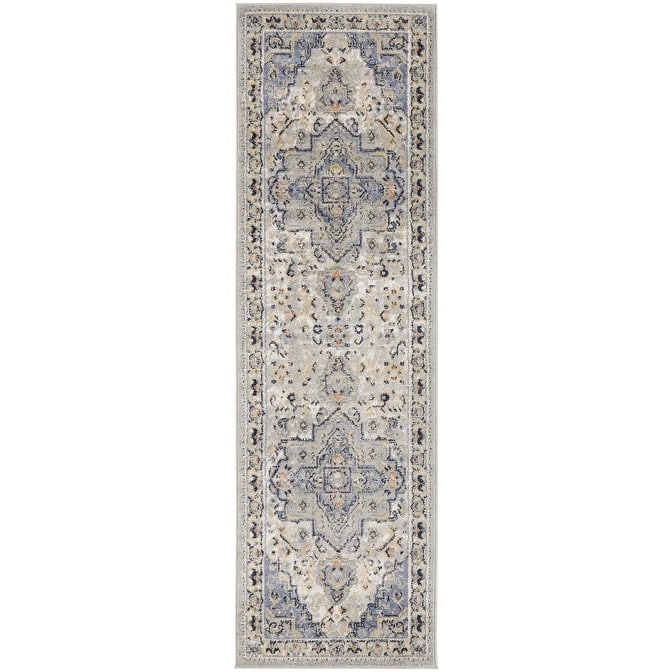 Nourison Essentials Persian Indoor/Outdoor Area Rug - 8' Runner - Blue