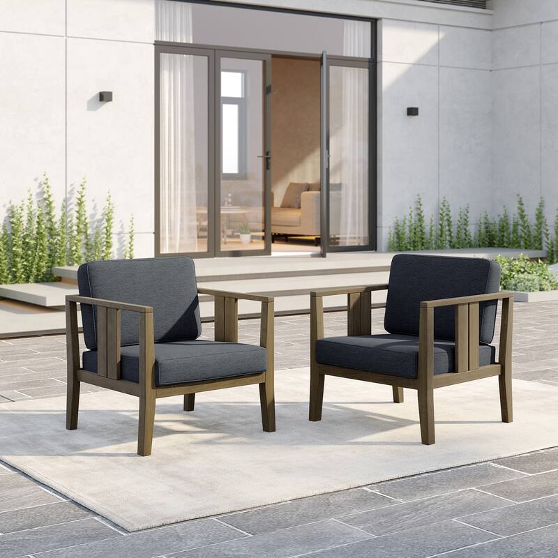 Outdoor Teak Solid Wood Patio Furniture Set Loveseat Armchair Table Collection