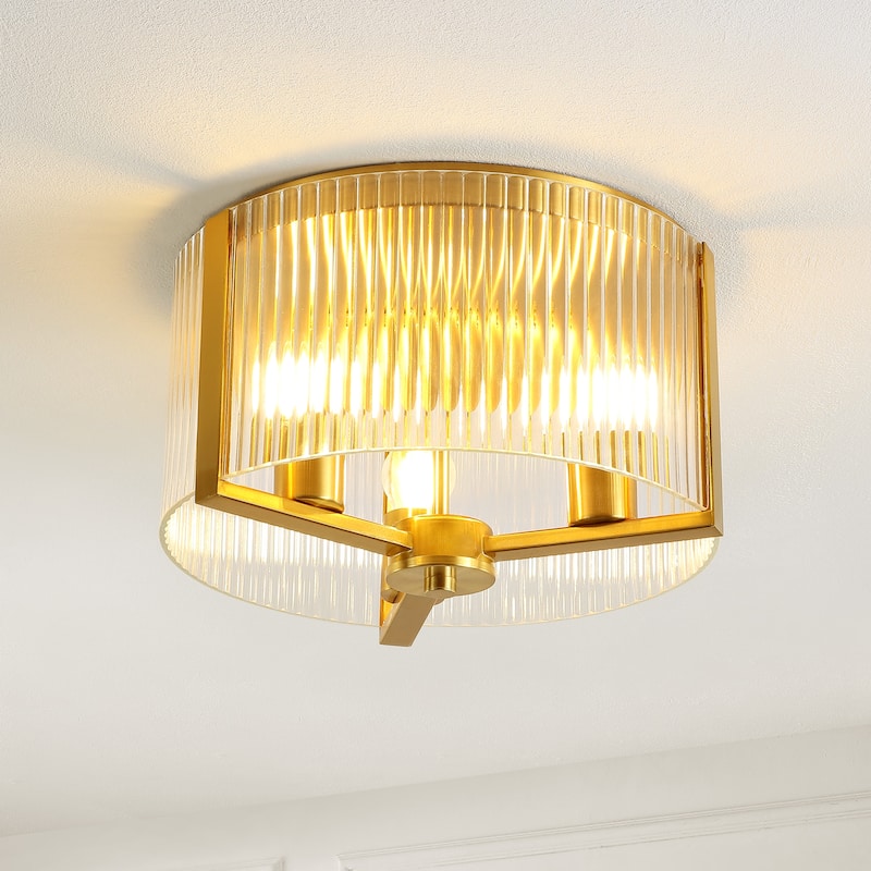 SAFAVIEH Lighting Jetra Flush Mount - 13" W x 13" D x 8" H