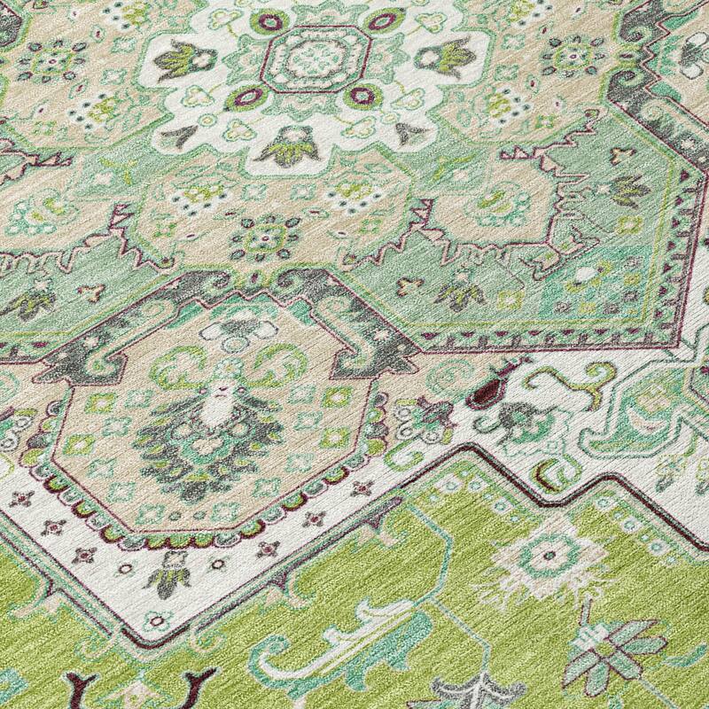 Machine Washable Indoor/ Outdoor Persian Traditional Chantille Rug