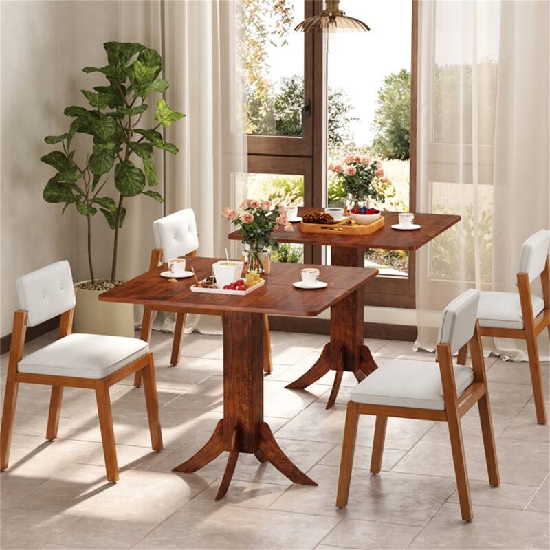 Walnut Rubber Wood and MDF Square Dining Table for 2 to 4 People - 33" x 33" x 30.5"
