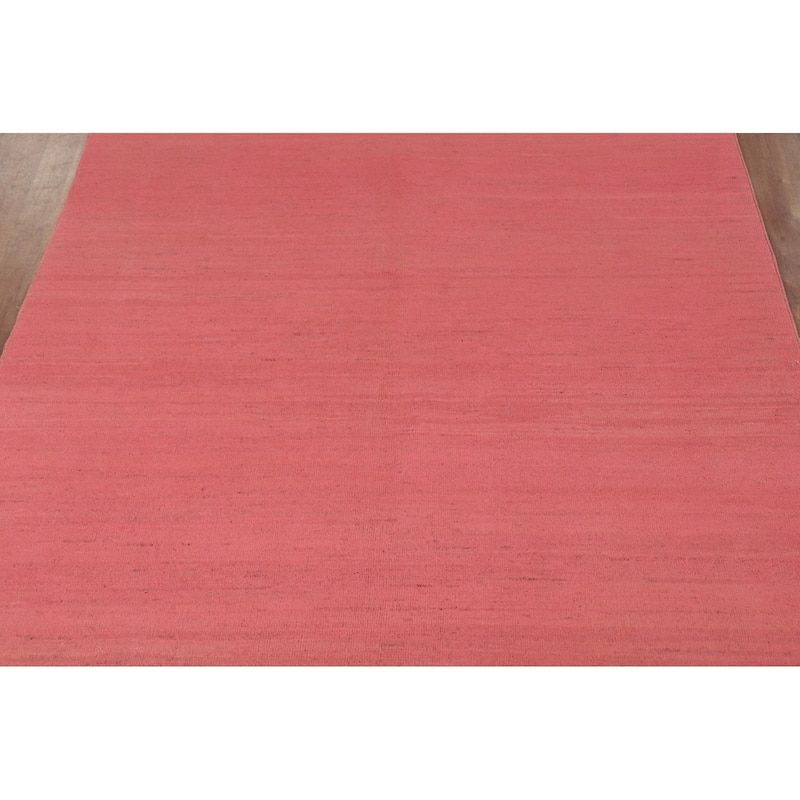 Light Pink Gabbeh Modern Area Rug Hand-Knotted Wool Carpet - 5'9"x 7'10"