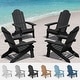 preview thumbnail 9 of 16, WINSOON All Weather HIPS Outdoor Folding Adirondack Chairs Outdoor Chairs Set of 4