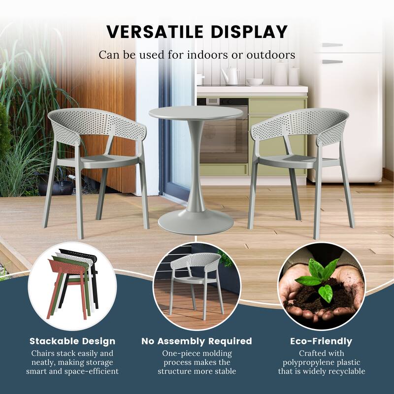 Frond and Form Outdoor Stacking Dining Armchair (Set of 2)