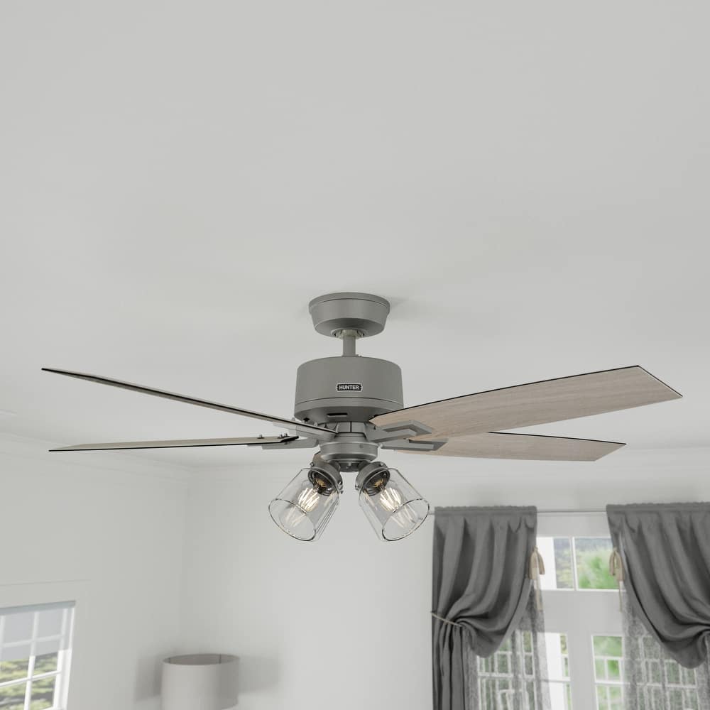 Hunter Gatlinburg Ceiling Fan w/ LED Light Kit, Handheld Remote - Transitional- EASY INSTALLATION