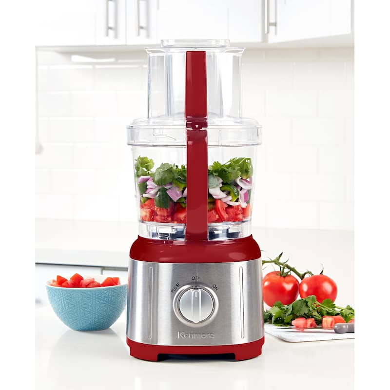 Kenmore 11-Cup Food Processor and Vegetable Chopper, Red & Silver