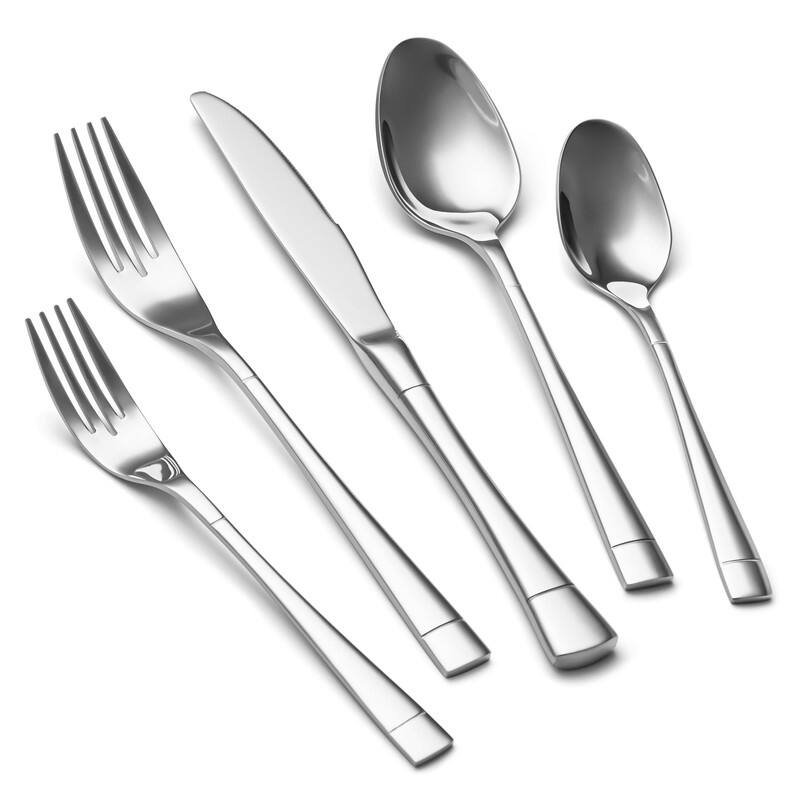 20/40 Heavy Duty Silverware Set, Stainless Steel Flatware Set - Silver Mirror - Service for 8 - 40