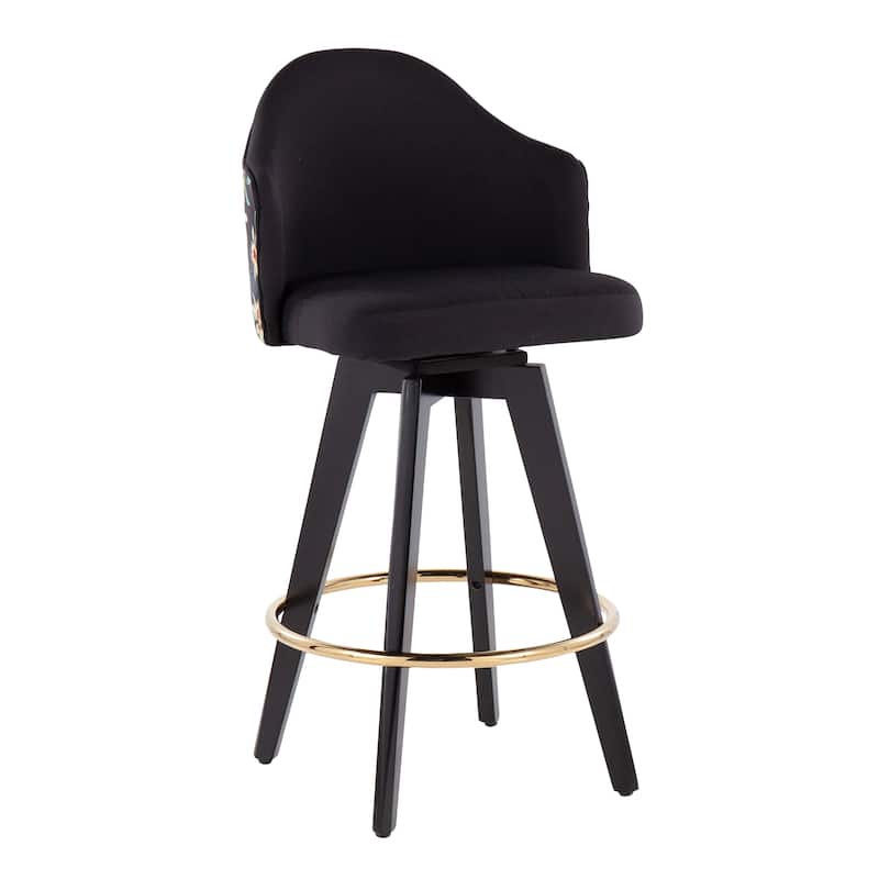 Carson Carrington Valsatra 26" Upholstered Counter Stool with Black Wood Base (Set of 2)