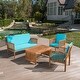 preview thumbnail 43 of 46, Carolina 4-piece Outdoor Acacia Sofa Set by Christopher Knight Home