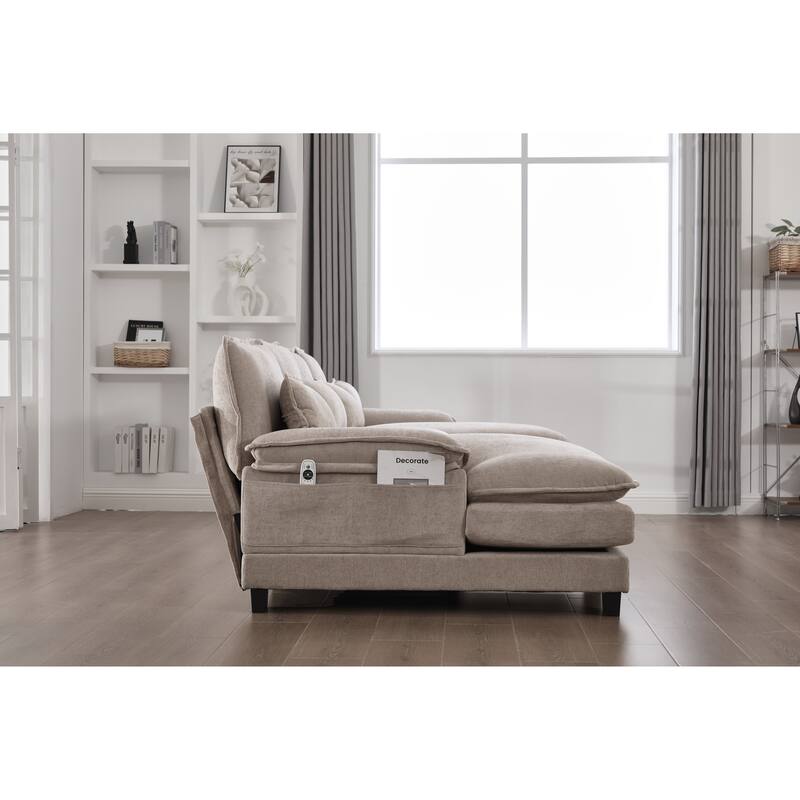 GDFStudio - U Shaped 110" Chenille Modular Cloud Sectional Couches