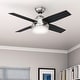 preview thumbnail 1 of 16, Hunter 44" Dempsey Ceiling Fan with LED Light Kit and Handheld Remote - Contemporary, Transitional, Industrial Brushed Nickel