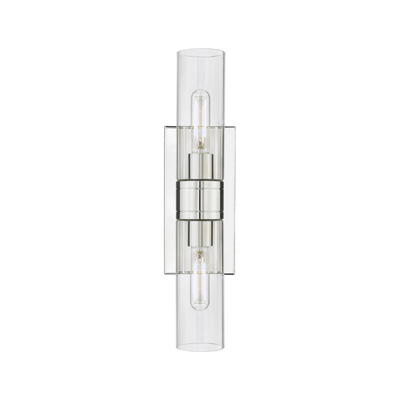Innovations Lighting Ballston Urban - 2 Light 8" Wall-Mounted Bath Vanity Light - Clear/Polished Nickel