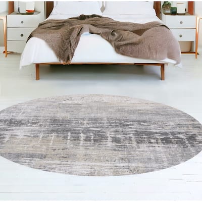 Hehi Geometric Abstract Modern Non Skid Woven Area Rug By HomeRoots - 48' X '48' X '0.12
