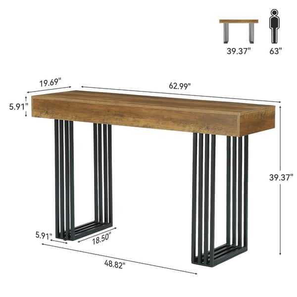 63 Inch Farmhouse Rectangular Bar Table with U-shaped legs - Bed Bath ...