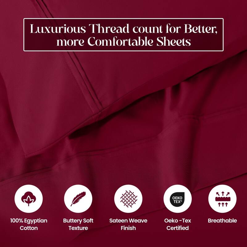 Blue Nile Mills 1200 Thread Count Egyptian Cotton Deep Pocket Sheet Set